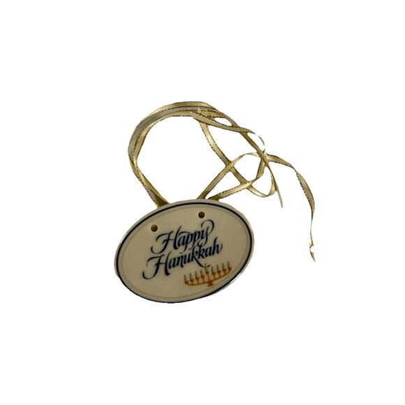 Longaberger Happy Hanukkah Tie-On Menorah Oval 32450 - Picture 2 of 3
